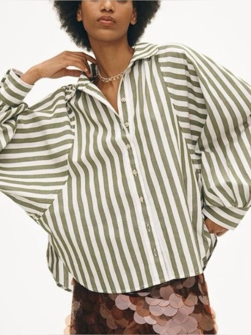 Pilcro Anthropologie The Bailey Boyfriend Batwing Buttondown Blouse Small